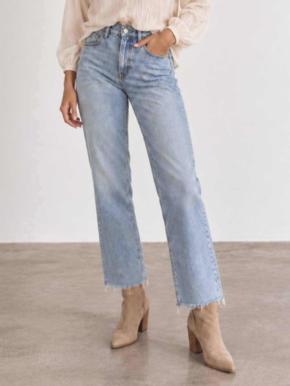 REFORMATION Liza High Rise Straight Leg Jeans Malta Light Wash Raw Hem 24 NWOT